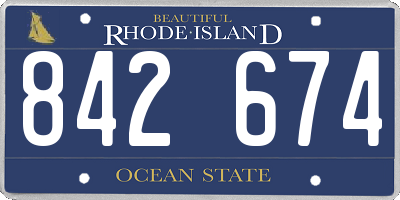 RI license plate 842674