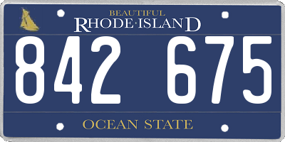 RI license plate 842675