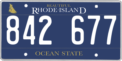RI license plate 842677