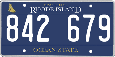 RI license plate 842679