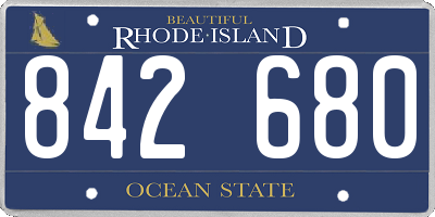 RI license plate 842680