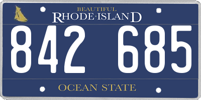 RI license plate 842685