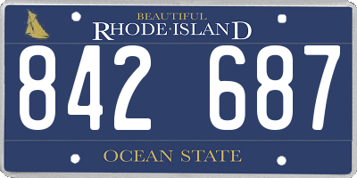 RI license plate 842687