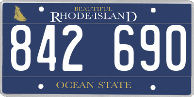 RI license plate 842690