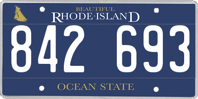 RI license plate 842693