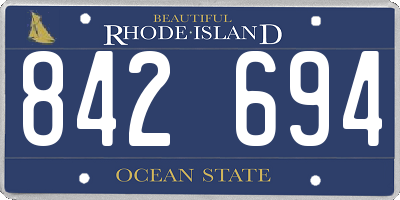 RI license plate 842694