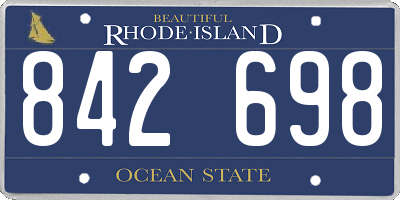 RI license plate 842698