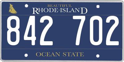 RI license plate 842702