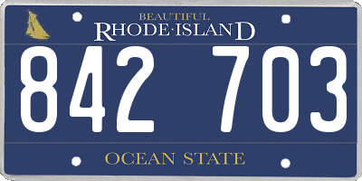 RI license plate 842703