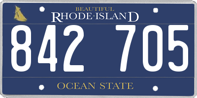RI license plate 842705
