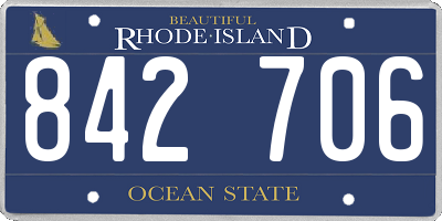 RI license plate 842706