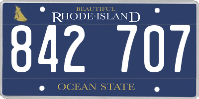 RI license plate 842707