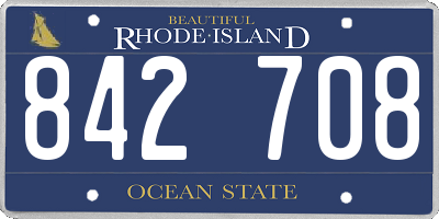 RI license plate 842708