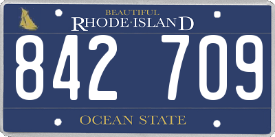 RI license plate 842709