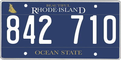 RI license plate 842710