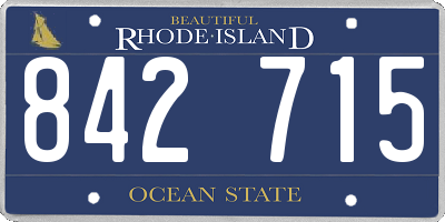 RI license plate 842715