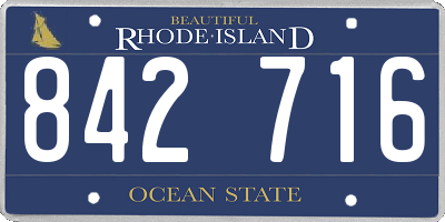 RI license plate 842716