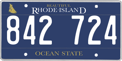 RI license plate 842724