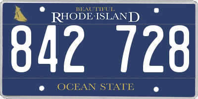 RI license plate 842728