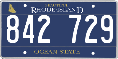 RI license plate 842729