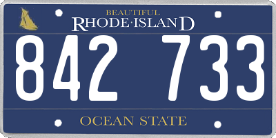 RI license plate 842733