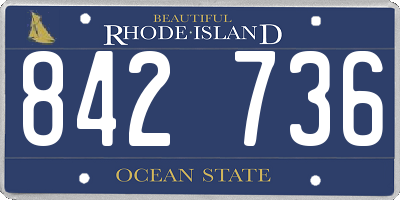 RI license plate 842736