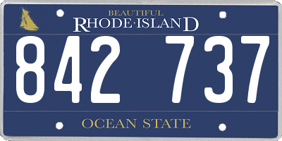 RI license plate 842737