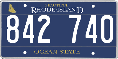 RI license plate 842740