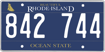 RI license plate 842744