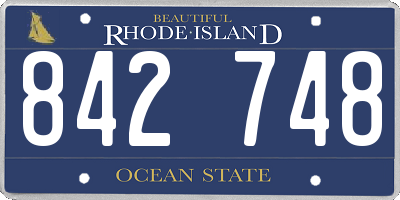 RI license plate 842748