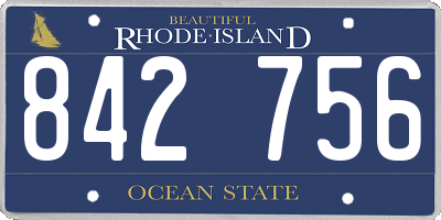 RI license plate 842756