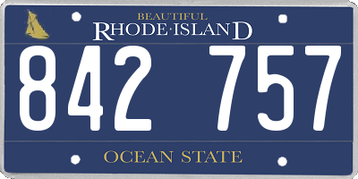 RI license plate 842757