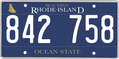 RI license plate 842758
