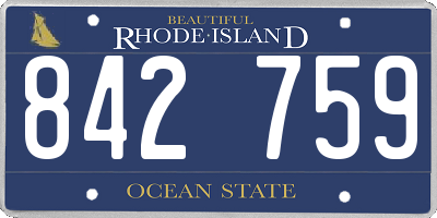 RI license plate 842759
