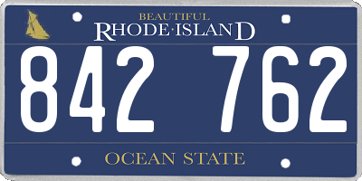 RI license plate 842762