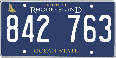 RI license plate 842763