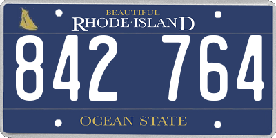 RI license plate 842764