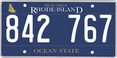 RI license plate 842767