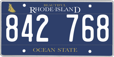 RI license plate 842768