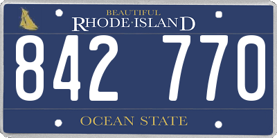 RI license plate 842770