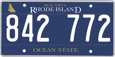 RI license plate 842772