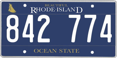 RI license plate 842774