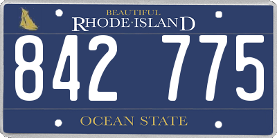 RI license plate 842775