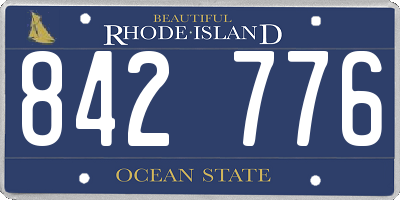 RI license plate 842776