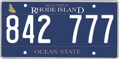RI license plate 842777