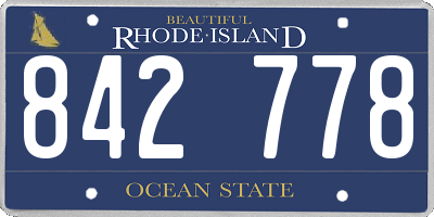 RI license plate 842778
