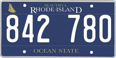 RI license plate 842780
