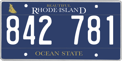 RI license plate 842781
