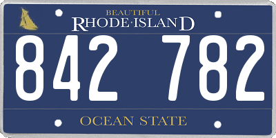 RI license plate 842782