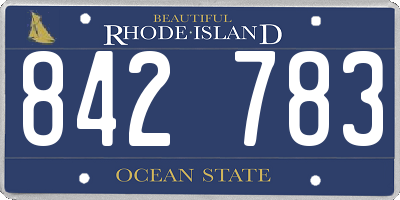 RI license plate 842783